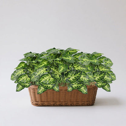 12PCS Artificial Tropical Leaves 13" Faux Monstera, Persian Caladium & Alocasia Plants Real Touch Greenery for Home Decor, DIY Centerpieces, Indoor Outdoor (12, Leaves-U)