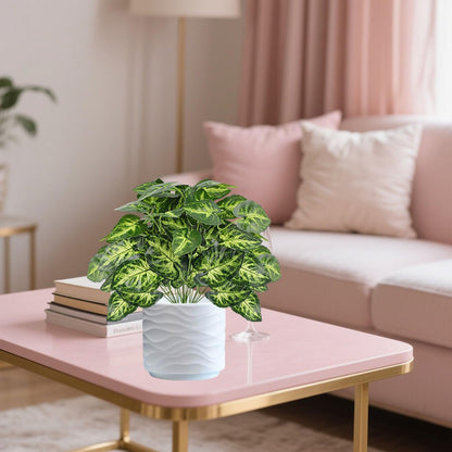 12PCS Artificial Tropical Leaves 13" Faux Monstera, Persian Caladium & Alocasia Plants Real Touch Greenery for Home Decor, DIY Centerpieces, Indoor Outdoor (12, Leaves-U)