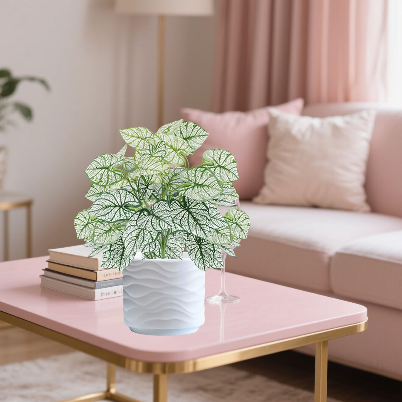 12PCS Artificial Tropical Leaves 13" Faux Monstera, Persian Caladium & Alocasia Plants Real Touch Greenery for Home Decor, DIY Centerpieces, Indoor Outdoor (12, Leaves-U)