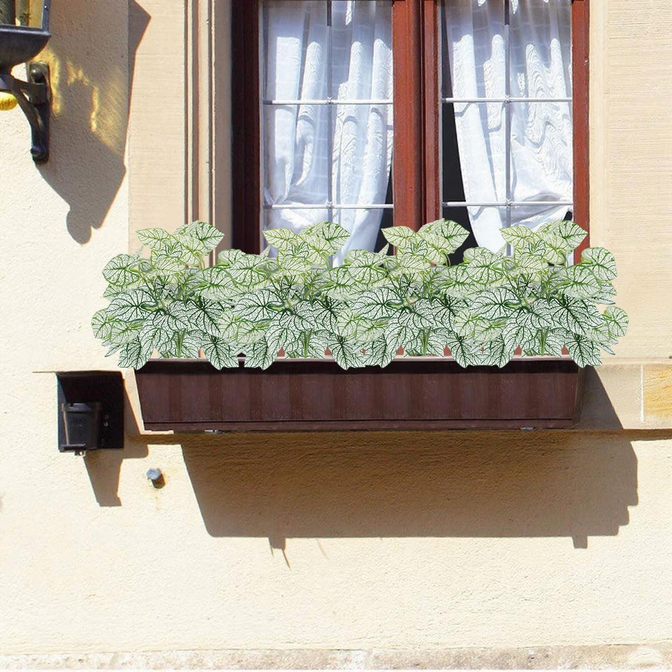 12PCS Artificial Tropical Leaves 13" Faux Monstera, Persian Caladium & Alocasia Plants Real Touch Greenery for Home Decor, DIY Centerpieces, Indoor Outdoor (12, Leaves-U)