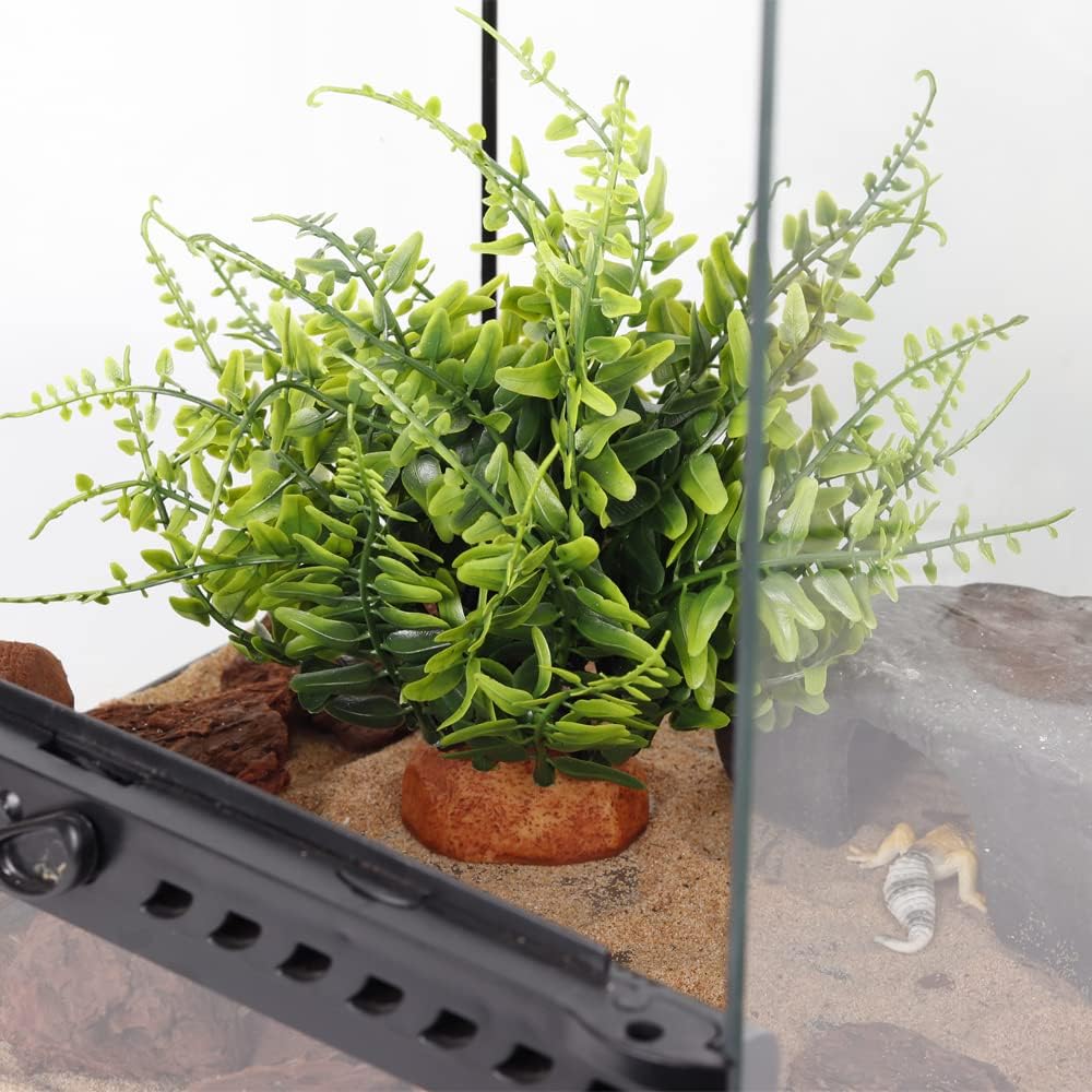 Fake Desert Dry Grass, Reptile Plants for Terrarium, Bearded Dragon Tank Accessories Habitat Decor fit Crested Gecko Leopard Lizard Chameleon Ball Python Snake