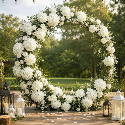 White Hydrangea Artificial Flowers Bulk, 65Pcs Silk Hydrangea Flowers