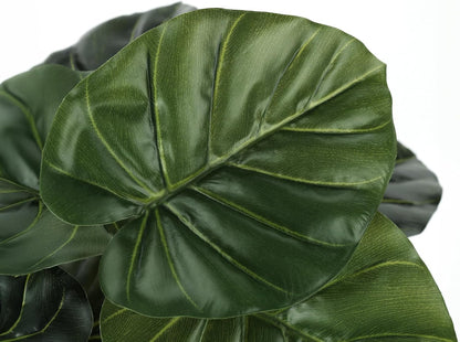 I 9578 Artificial Plant, 24" Tall, Alocasia, Indoor, Faux, Fake, Table, Greenery, Potted, Real Touch, Decorative, Green Leaves, Black Pot