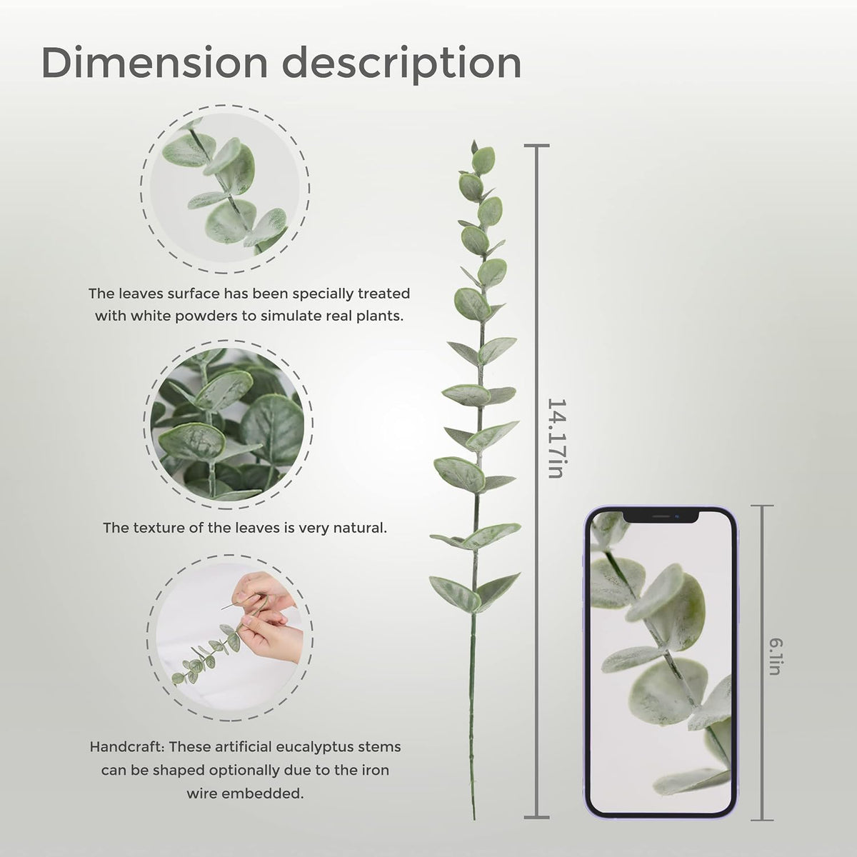 18pcs Eucalyptus Stems Artificial Eucalyptus Leaves Stems