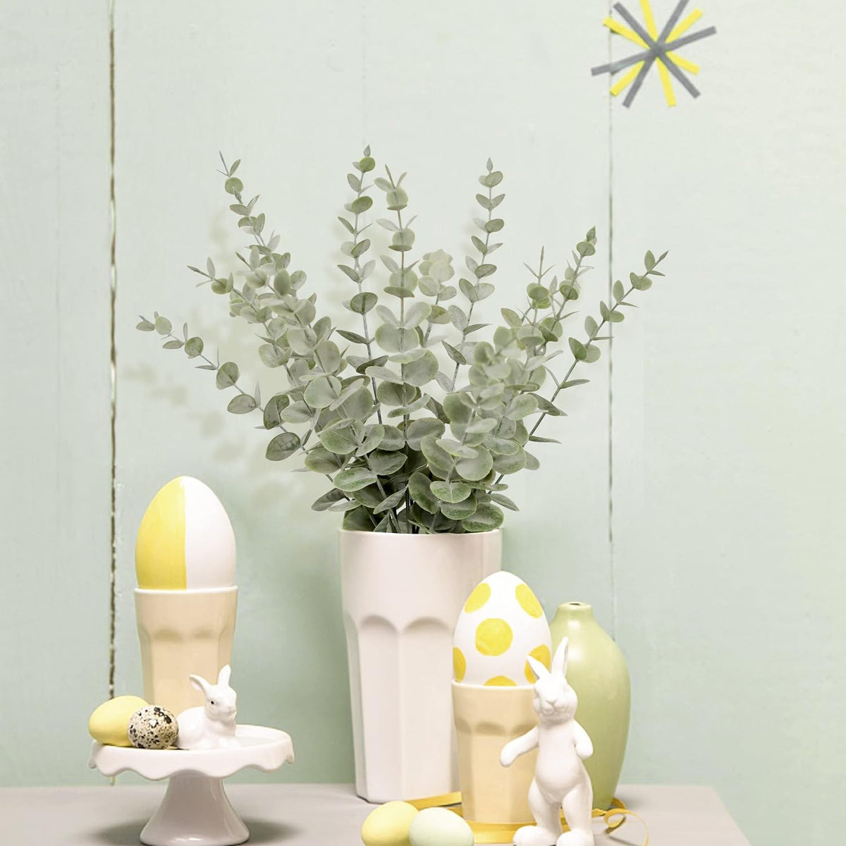 18pcs Eucalyptus Stems Artificial Eucalyptus Leaves Stems
