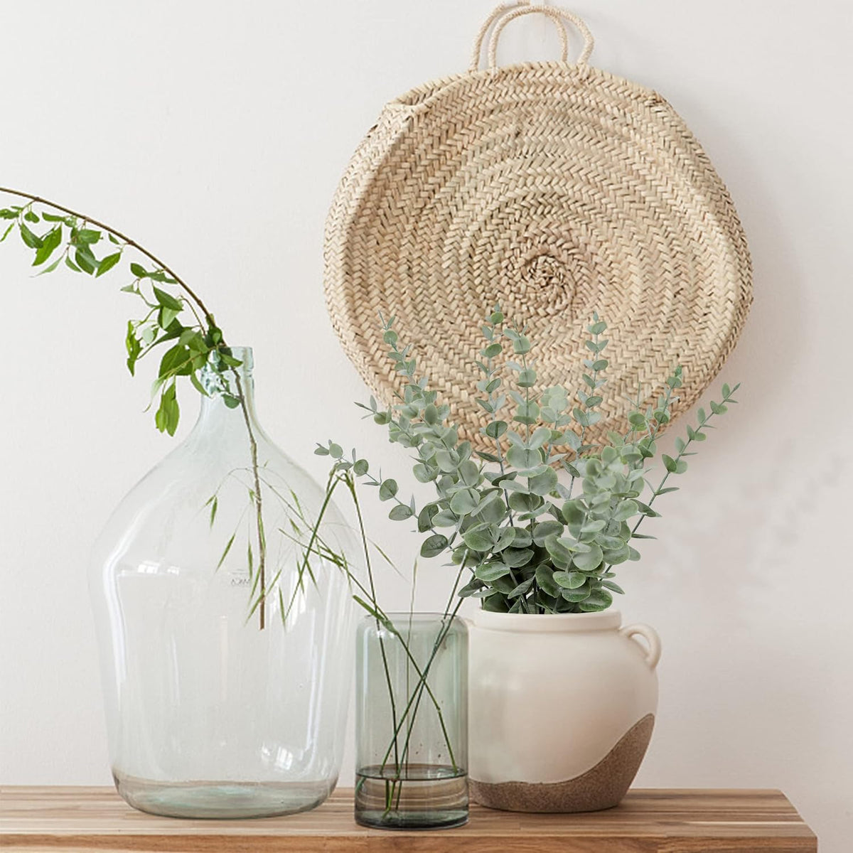 18pcs Eucalyptus Stems Artificial Eucalyptus Leaves Stems