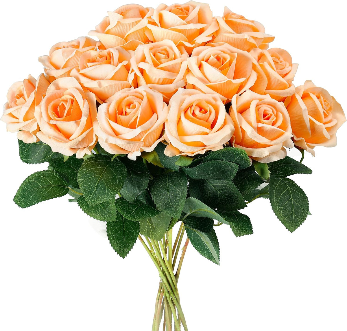 14PCS Red Roses Artificial Flowers, Fake Red Roses Bouquet