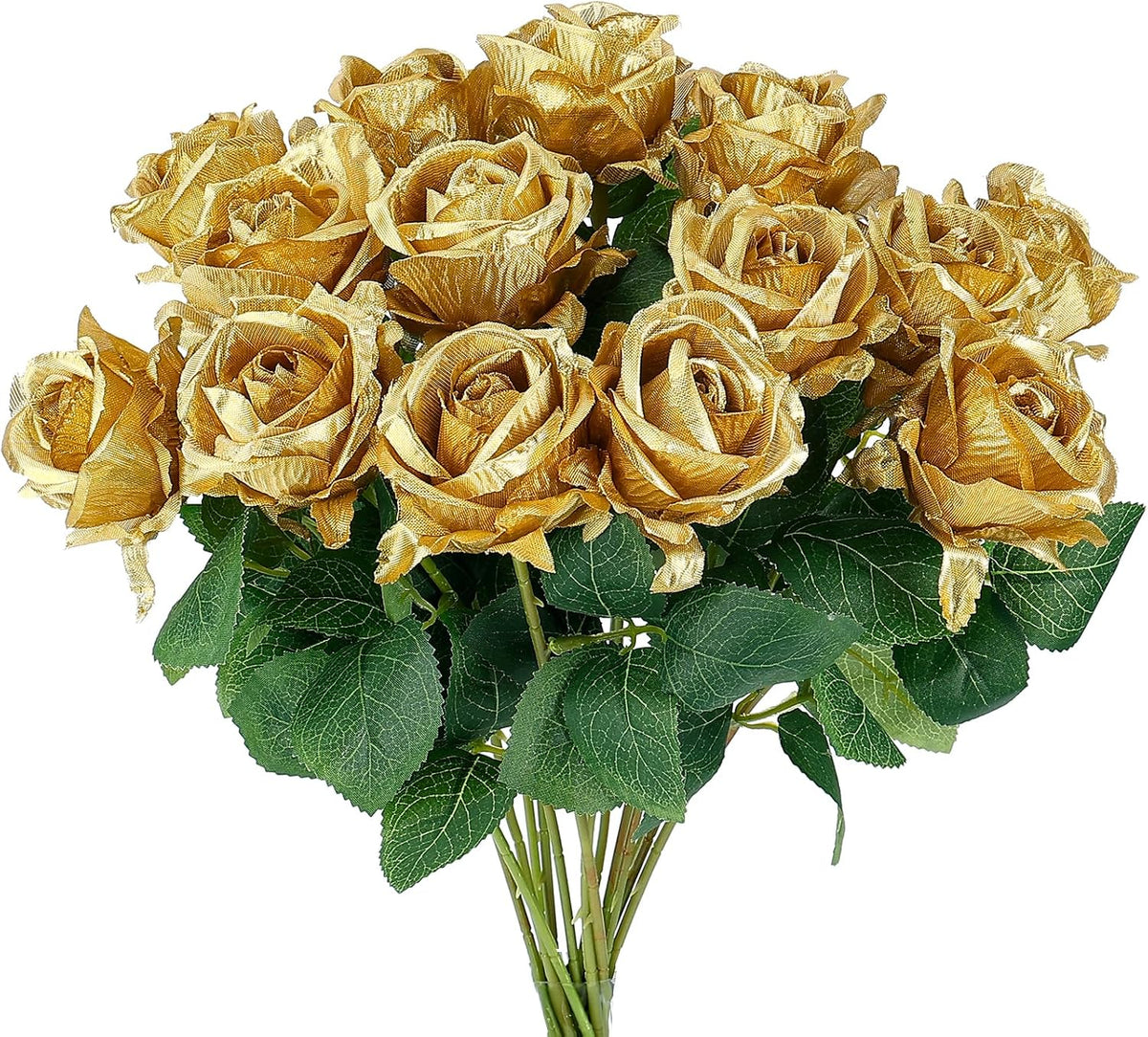 14PCS Red Roses Artificial Flowers, Fake Red Roses Bouquet