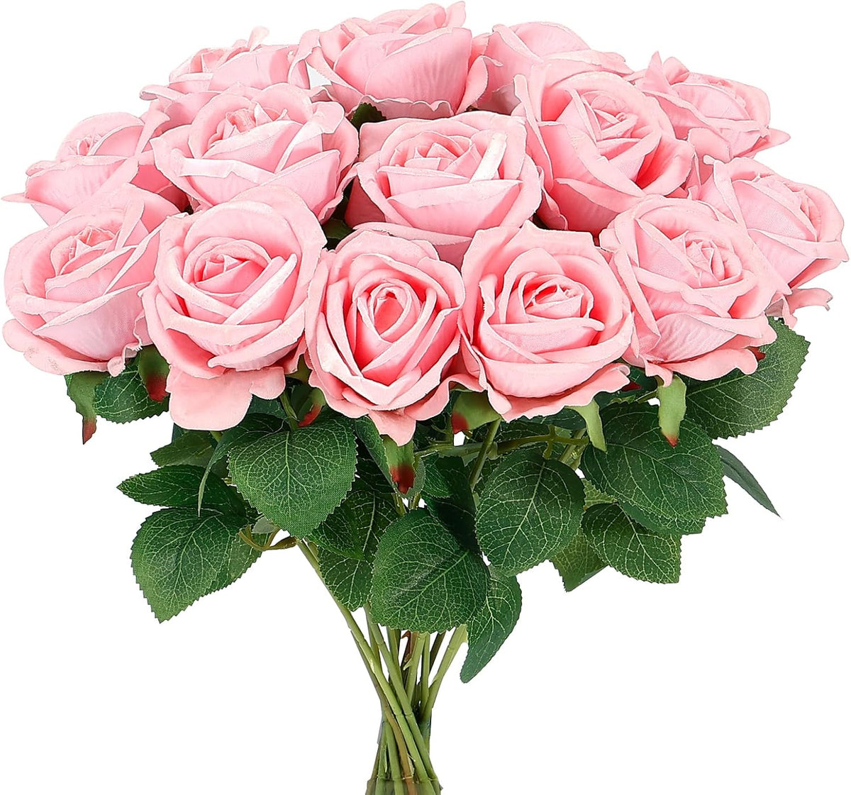 14PCS Red Roses Artificial Flowers, Fake Red Roses Bouquet