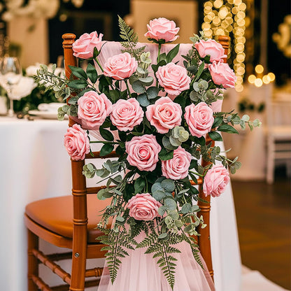 14PCS Red Roses Artificial Flowers, Fake Red Roses Bouquet