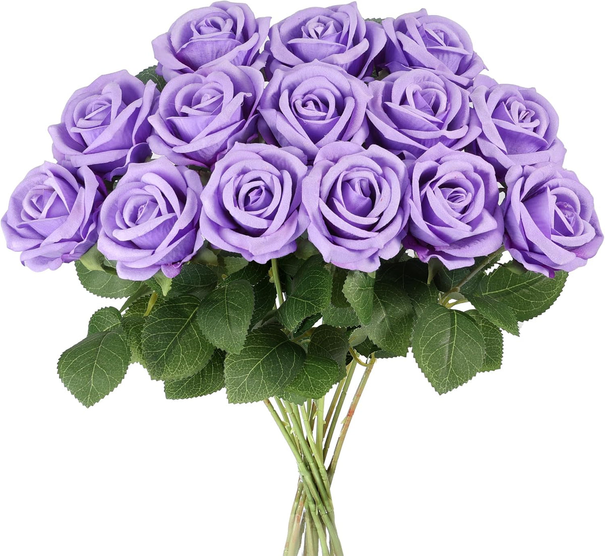14PCS Red Roses Artificial Flowers, Fake Red Roses Bouquet