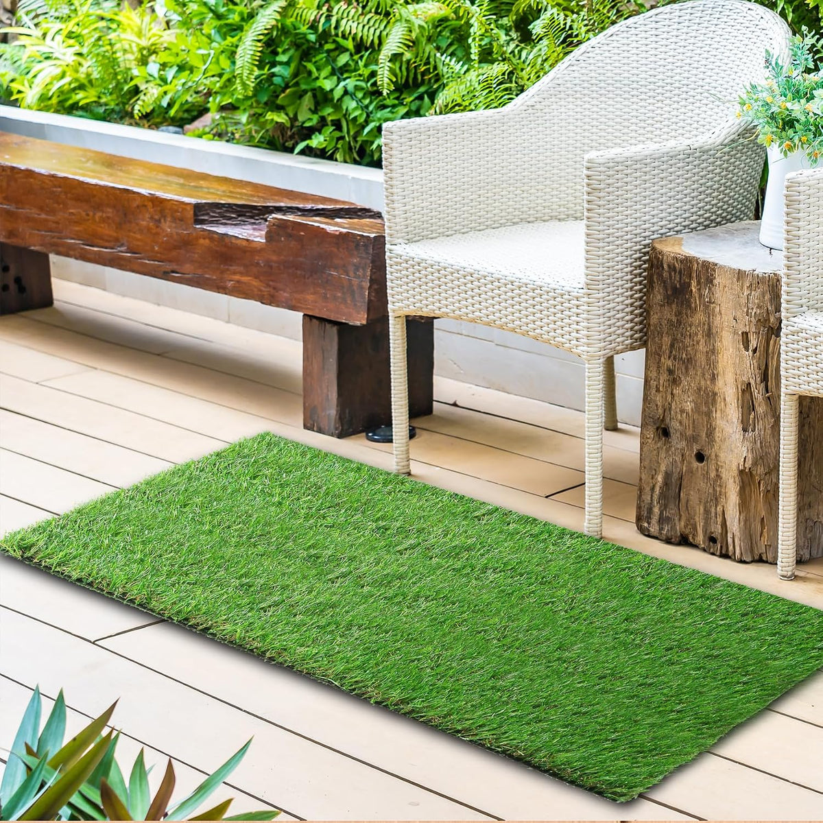 2FT X 6FT Artificial Turf Runner Rug Indoor Outdoor - Realistic Narrow Fake Grass Carpet Patio Balcony Floor Covering - Pets Friendly & Drainage Dog Grass Pad