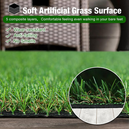 2FT X 6FT Artificial Turf Runner Rug Indoor Outdoor - Realistic Narrow Fake Grass Carpet Patio Balcony Floor Covering - Pets Friendly & Drainage Dog Grass Pad