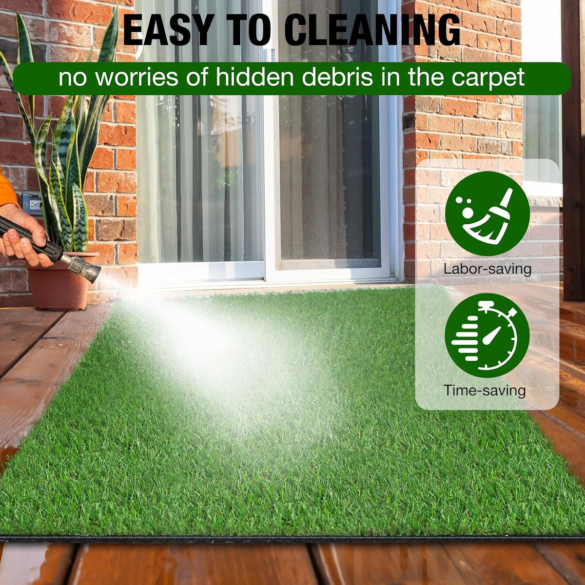 2FT X 6FT Artificial Turf Runner Rug Indoor Outdoor - Realistic Narrow Fake Grass Carpet Patio Balcony Floor Covering - Pets Friendly & Drainage Dog Grass Pad