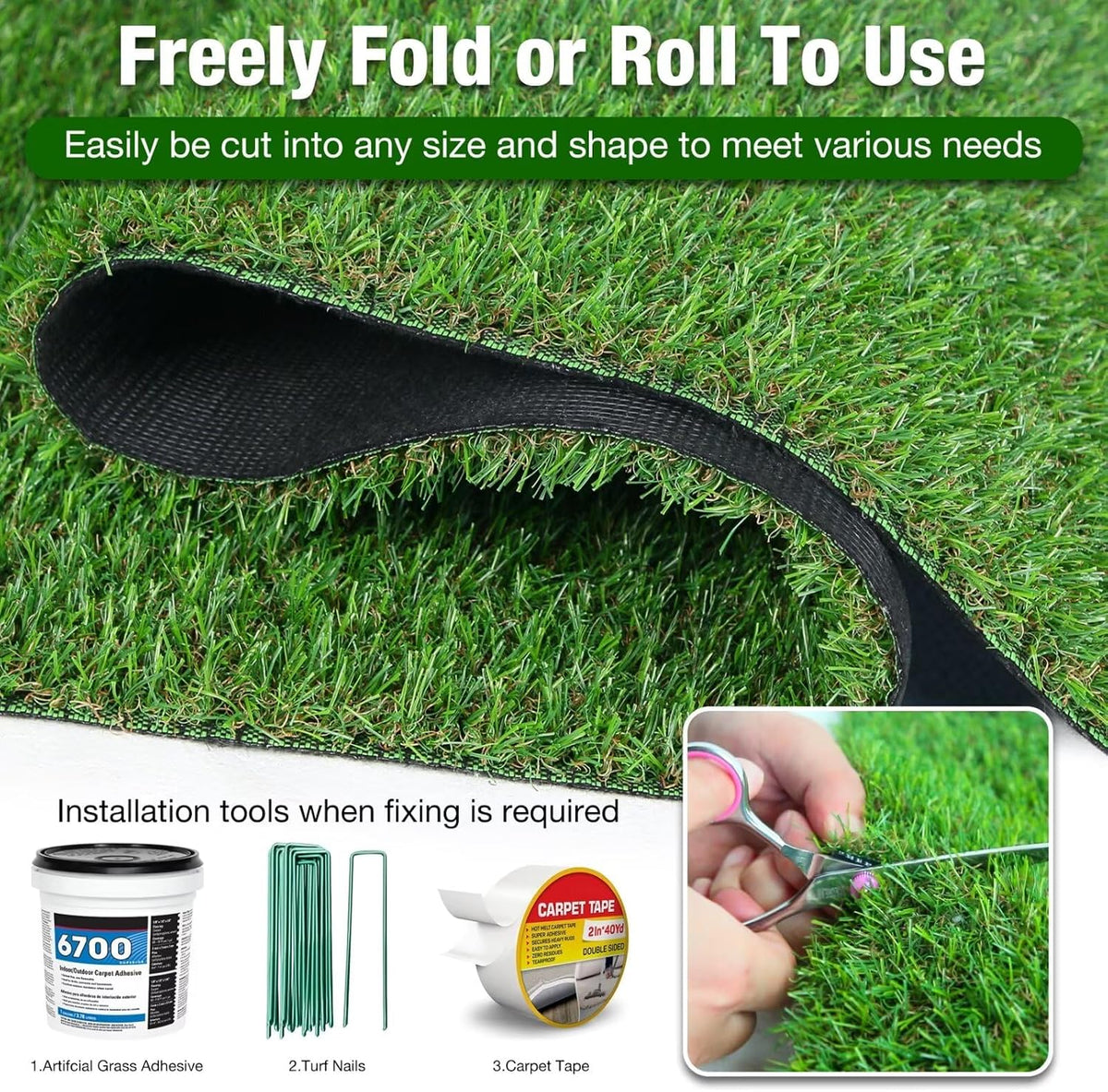 2FT X 6FT Artificial Turf Runner Rug Indoor Outdoor - Realistic Narrow Fake Grass Carpet Patio Balcony Floor Covering - Pets Friendly & Drainage Dog Grass Pad