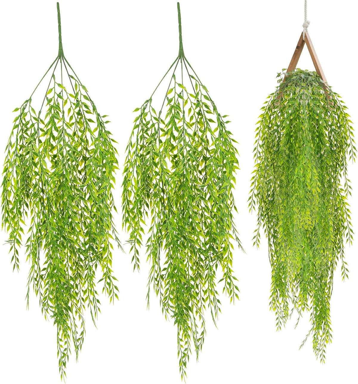 2PCS Fake Hanging Plants - Artificial Ivy Weeping Willow Vines