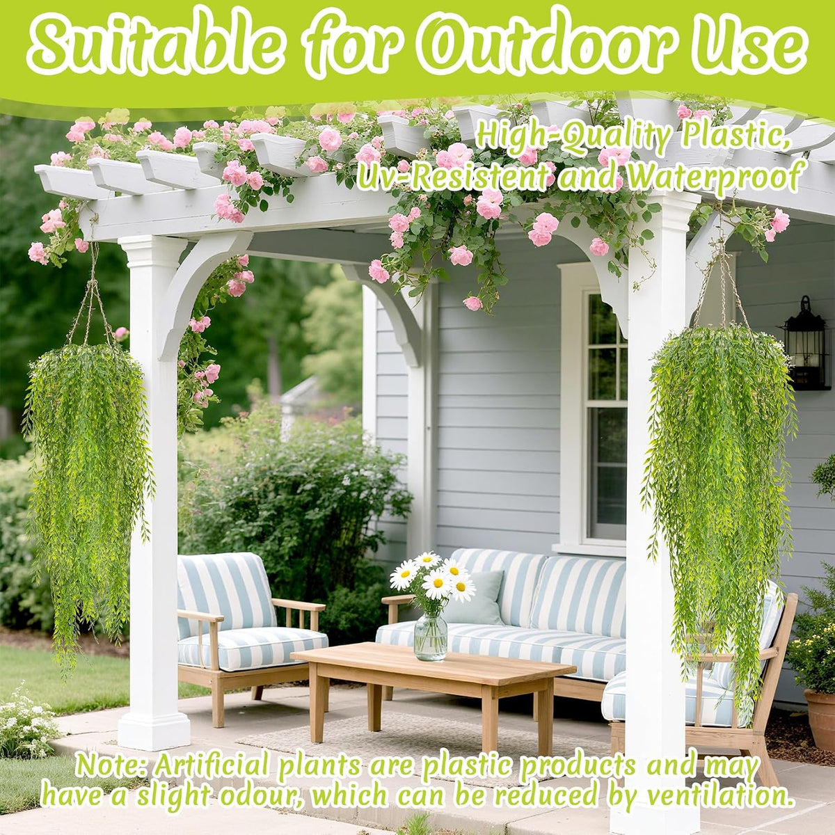 2PCS Fake Hanging Plants - Artificial Ivy Weeping Willow Vines