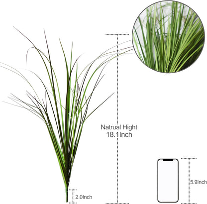 8PCS Fake Tall Grass Plant，UV Resistant Artificial Greenery Stems | Lifelike Artificial Onion Grass,Faux Shrubs Plants for Indoor Outdoor Patio Pots,Porch,Garden Beds,Window Boxes Vase Decor
