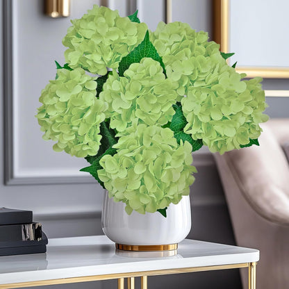 6PCS Blue Hydrangea Artificial Flowers, Bulk Silk Fake Flower with Stems, Faux Hydrangeas Bouquets for Home Décor, Wedding, Party, and Office Table Centerpieces.