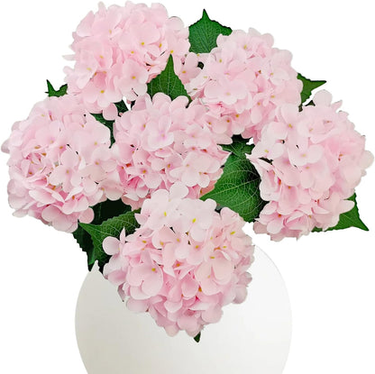 6PCS Blue Hydrangea Artificial Flowers, Bulk Silk Fake Flower with Stems, Faux Hydrangeas Bouquets for Home Décor, Wedding, Party, and Office Table Centerpieces.