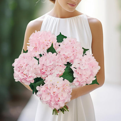 6PCS Blue Hydrangea Artificial Flowers, Bulk Silk Fake Flower with Stems, Faux Hydrangeas Bouquets for Home Décor, Wedding, Party, and Office Table Centerpieces.