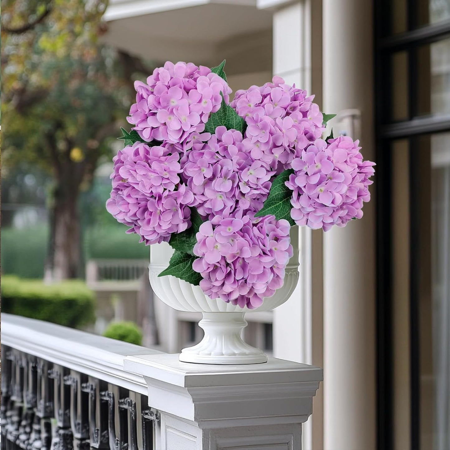6PCS Blue Hydrangea Artificial Flowers, Bulk Silk Fake Flower with Stems, Faux Hydrangeas Bouquets for Home Décor, Wedding, Party, and Office Table Centerpieces.