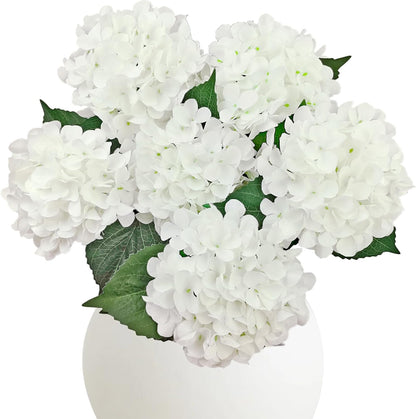 6PCS Blue Hydrangea Artificial Flowers, Bulk Silk Fake Flower with Stems, Faux Hydrangeas Bouquets for Home Décor, Wedding, Party, and Office Table Centerpieces.