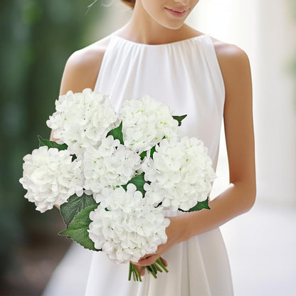6PCS Blue Hydrangea Artificial Flowers, Bulk Silk Fake Flower with Stems, Faux Hydrangeas Bouquets for Home Décor, Wedding, Party, and Office Table Centerpieces.