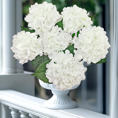6PCS Blue Hydrangea Artificial Flowers, Bulk Silk Fake Flower with Stems, Faux Hydrangeas Bouquets for Home Décor, Wedding, Party, and Office Table Centerpieces.