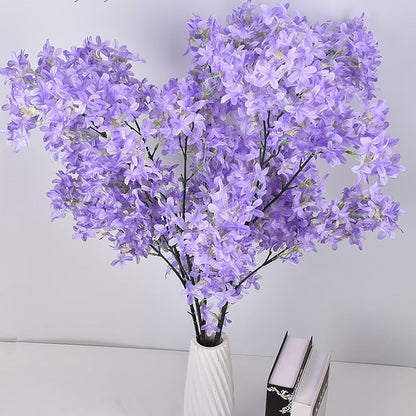 3Bundles Artificial Lilac Flowers Purple Silk Lilac Flowers Bouquet Faux Lilac Flowers with Stems Fake Lilac Flowers Arrangements for Indoor Outdoor Garden Wedding Home Decor