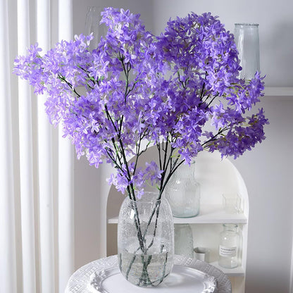 3Bundles Artificial Lilac Flowers Purple Silk Lilac Flowers Bouquet Faux Lilac Flowers with Stems Fake Lilac Flowers Arrangements for Indoor Outdoor Garden Wedding Home Decor