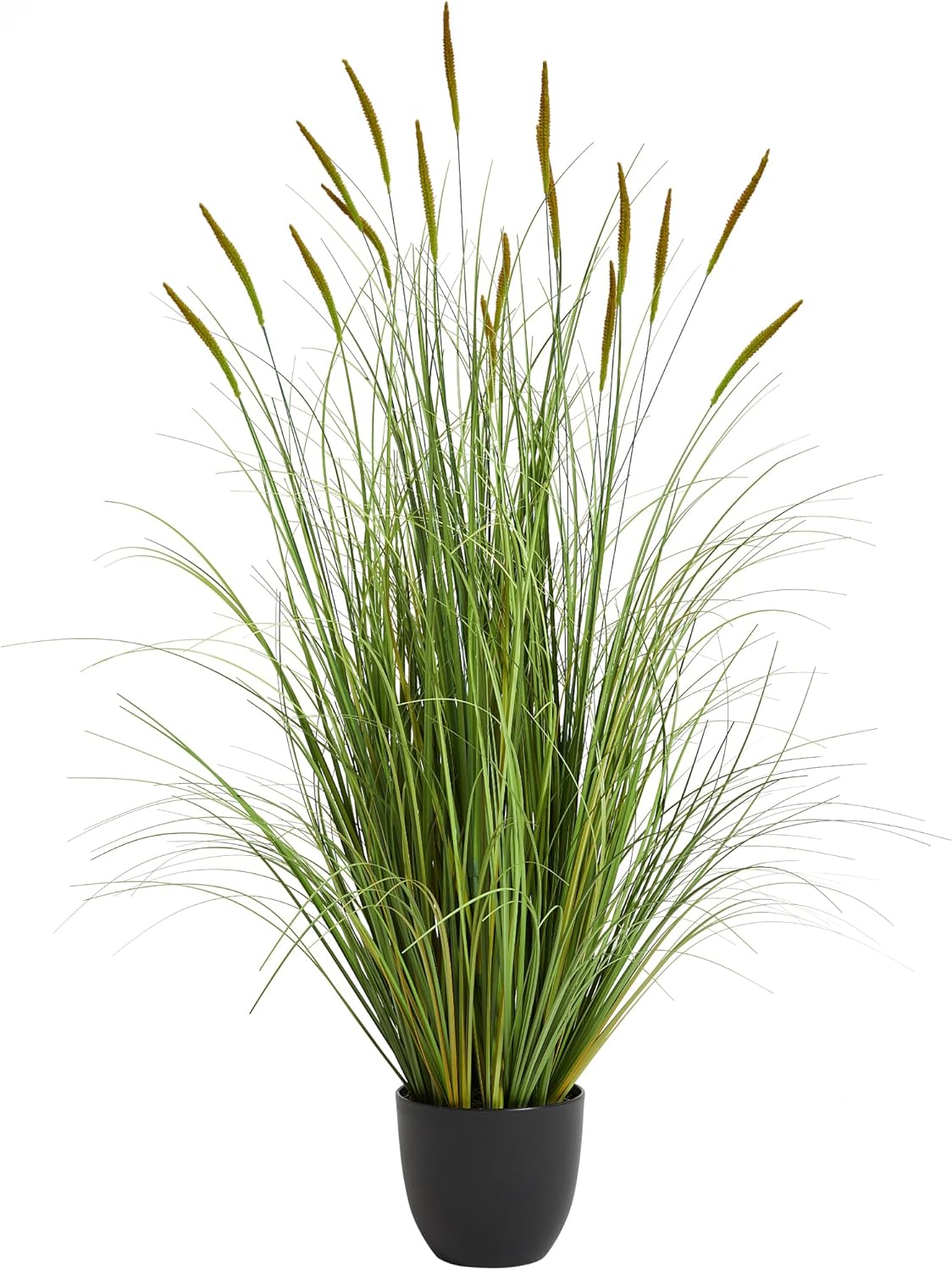 3ft 2-Pack Artificial Cattail Reed Grass, 35in Artificial Indoor Outdoor Fake Onion Grass Plant, Home Office Decorative Artificial Plants in Pot Faux Plant Greenery, Housewarming Gift, Green