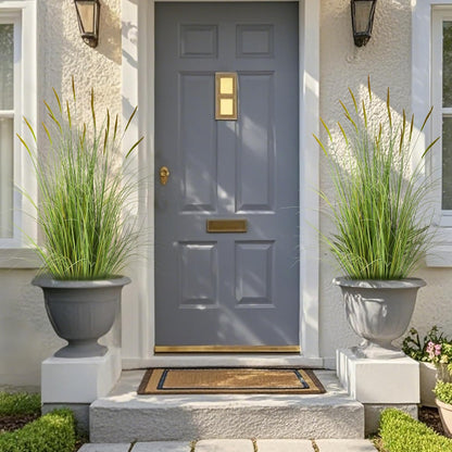 3ft 2-Pack Artificial Cattail Reed Grass, 35in Artificial Indoor Outdoor Fake Onion Grass Plant, Home Office Decorative Artificial Plants in Pot Faux Plant Greenery, Housewarming Gift, Green