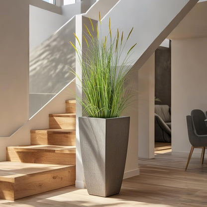 3ft 2-Pack Artificial Cattail Reed Grass, 35in Artificial Indoor Outdoor Fake Onion Grass Plant, Home Office Decorative Artificial Plants in Pot Faux Plant Greenery, Housewarming Gift, Green