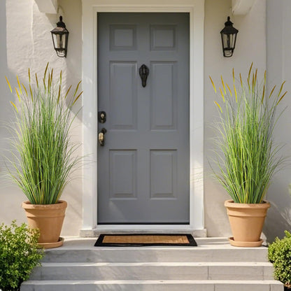 3ft 2-Pack Artificial Cattail Reed Grass, 35in Artificial Indoor Outdoor Fake Onion Grass Plant, Home Office Decorative Artificial Plants in Pot Faux Plant Greenery, Housewarming Gift, Green