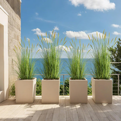 3ft 2-Pack Artificial Cattail Reed Grass, 35in Artificial Indoor Outdoor Fake Onion Grass Plant, Home Office Decorative Artificial Plants in Pot Faux Plant Greenery, Housewarming Gift, Green