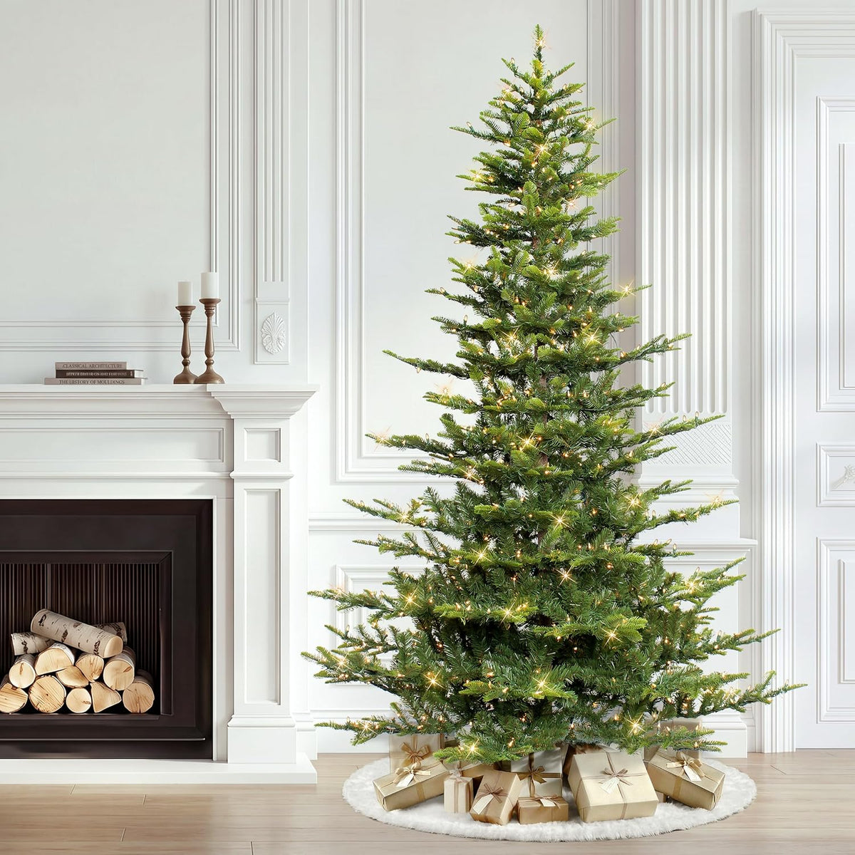 7.5ft Pre-Lit Aspen Fir Artificial Christmas Tree