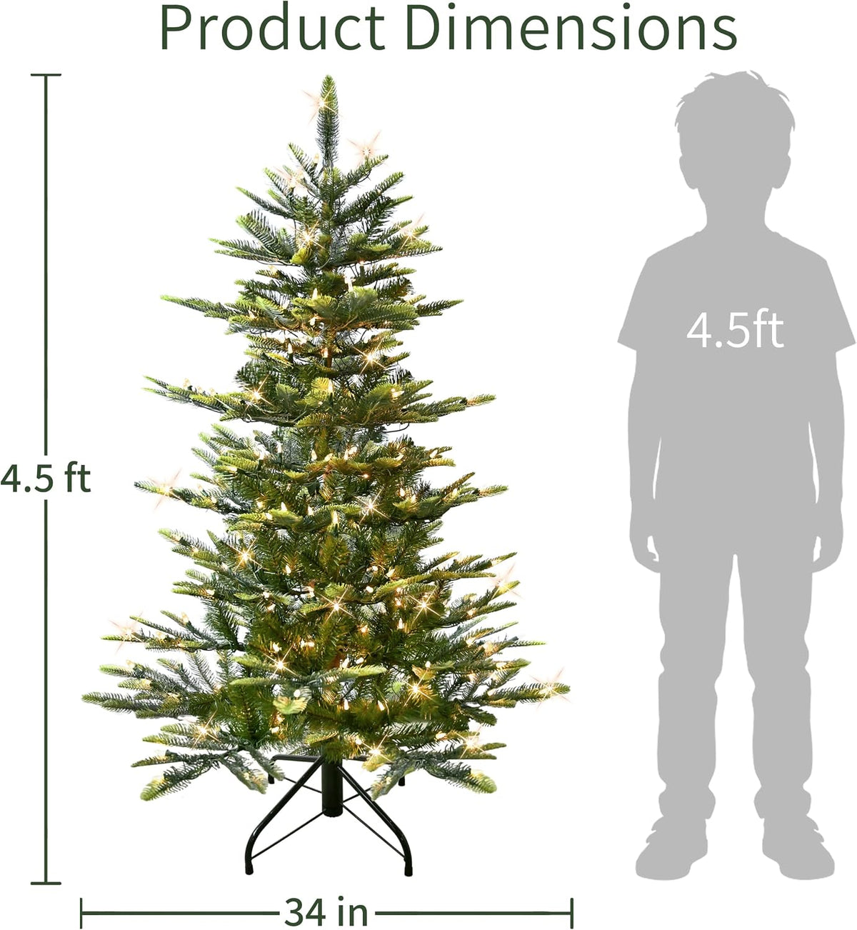 7.5ft Pre-Lit Aspen Fir Artificial Christmas Tree