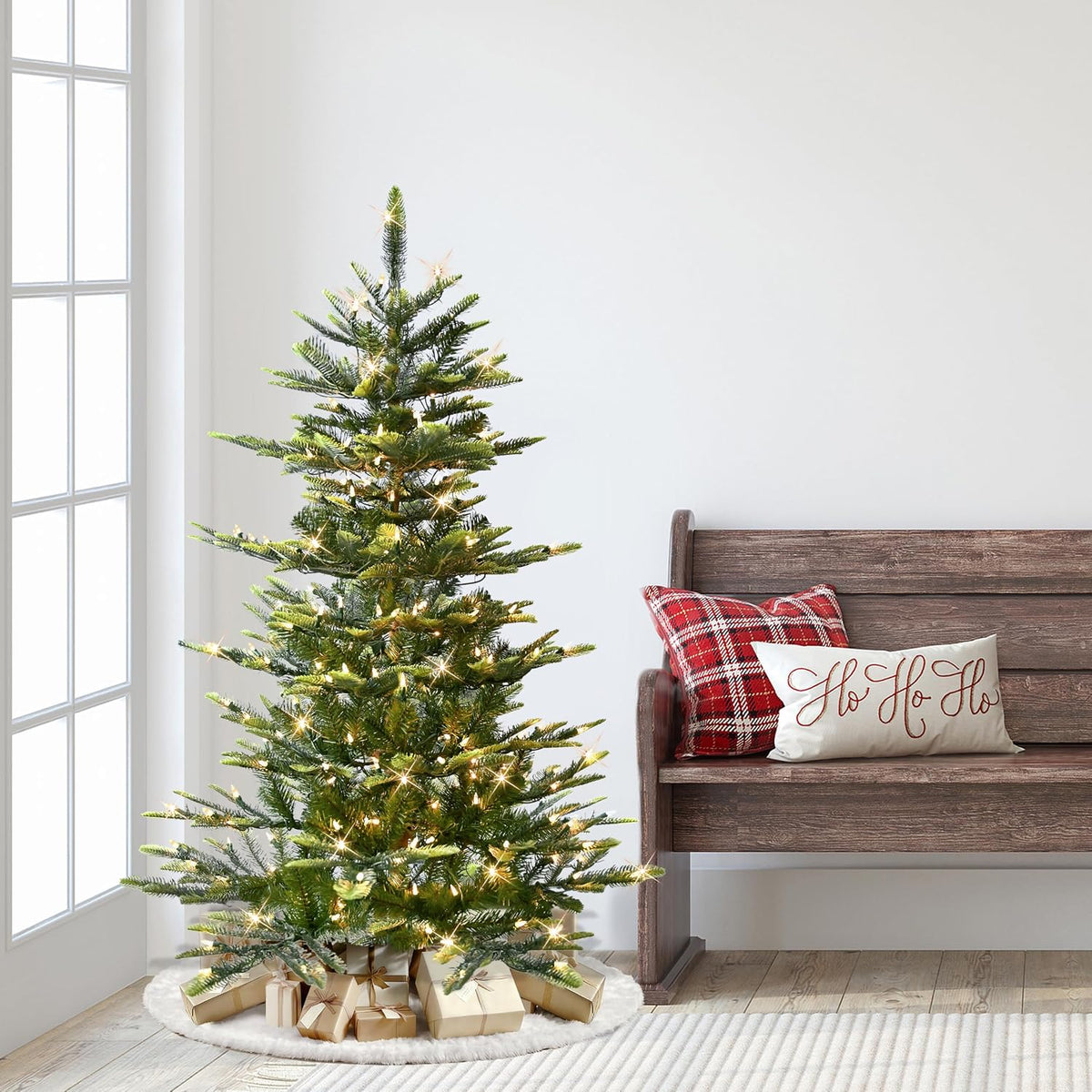 7.5ft Pre-Lit Aspen Fir Artificial Christmas Tree