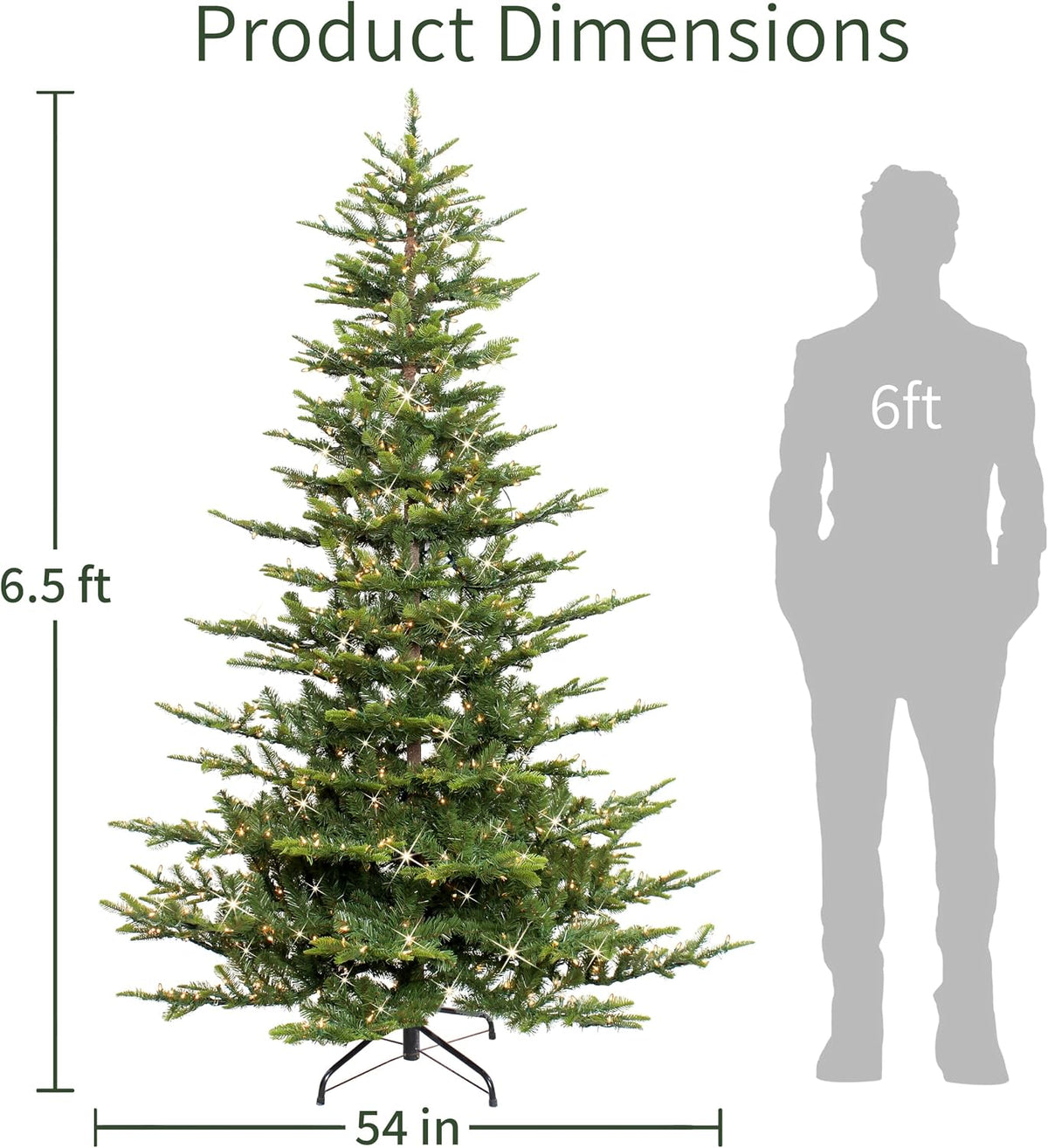 7.5ft Pre-Lit Aspen Fir Artificial Christmas Tree