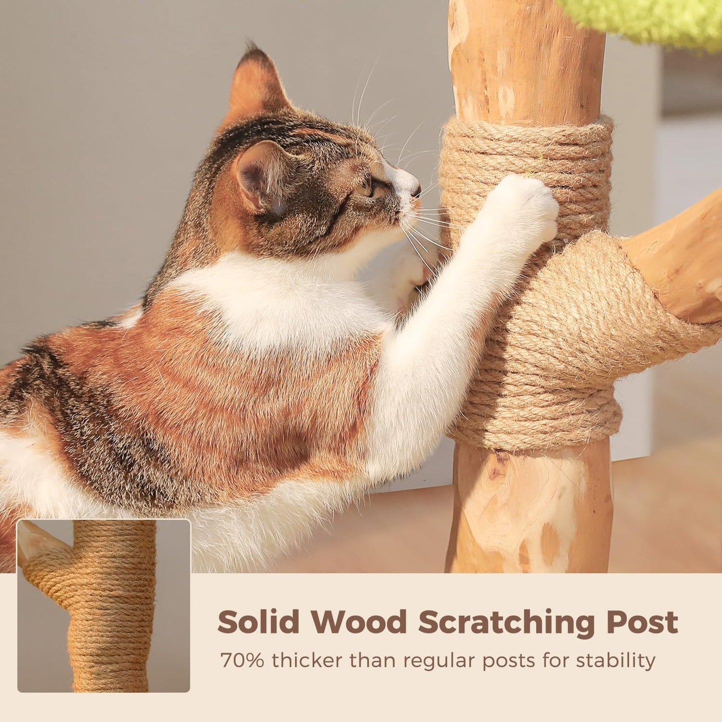 Forest Cat Tree with Flower Condos, Cute Tall Cat Tower with Scratching Posts & Padded Perch, Multi-Level Kitty Activity Center for Indoor Cats, Indoor Jungle Gym Furniture