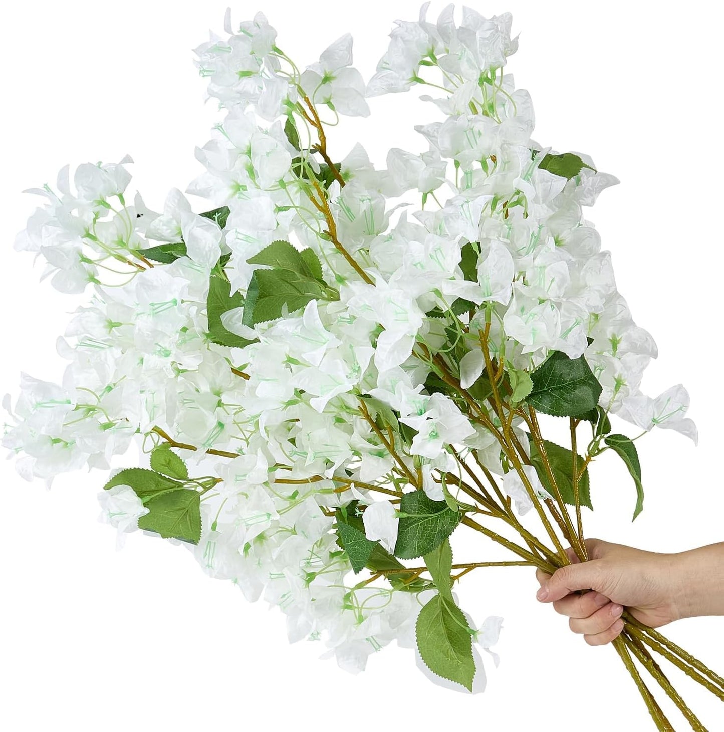 8PCS Silk Bougainvillea Artificial Flowers, UV Resistant, 48 Branches, Long Stems Faux Flower, Realistic Fake Bougainvillea Vines, for Wedding Porch Home Party Garden DIY Decor - 38 inch (Fuchsia)