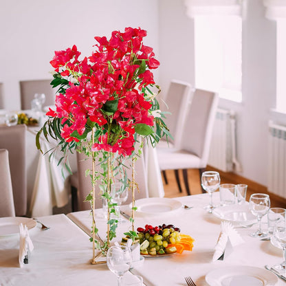 8PCS Silk Bougainvillea Artificial Flowers, UV Resistant, 48 Branches, Long Stems Faux Flower, Realistic Fake Bougainvillea Vines, for Wedding Porch Home Party Garden DIY Decor - 38 inch (Fuchsia)