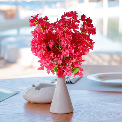 8PCS Silk Bougainvillea Artificial Flowers, UV Resistant, 48 Branches, Long Stems Faux Flower, Realistic Fake Bougainvillea Vines, for Wedding Porch Home Party Garden DIY Decor - 38 inch (Fuchsia)