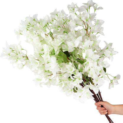 8PCS Silk Bougainvillea Artificial Flowers, UV Resistant, 48 Branches, Long Stems Faux Flower, Realistic Fake Bougainvillea Vines, for Wedding Porch Home Party Garden DIY Decor - 38 inch (Fuchsia)