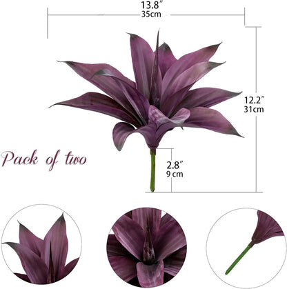 Artificial Agave Plants,Large UV Resistant Fake Agave Planters for Indoor and Outdoor Decorating Artificial Plants for Outdoors Fake Plants 2Pack, 28" Red