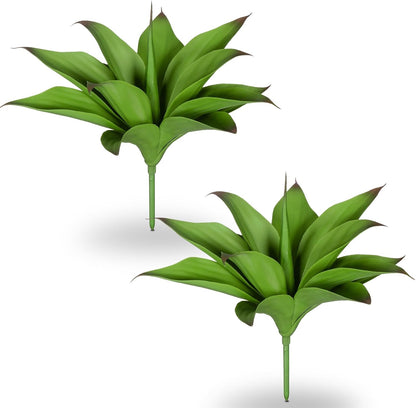 Artificial Agave Plants,Large UV Resistant Fake Agave Planters for Indoor and Outdoor Decorating Artificial Plants for Outdoors Fake Plants 2Pack, 28" Red