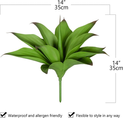 Artificial Agave Plants,Large UV Resistant Fake Agave Planters for Indoor and Outdoor Decorating Artificial Plants for Outdoors Fake Plants 2Pack, 28" Red