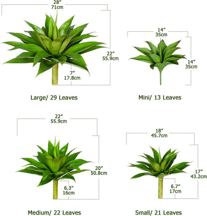 Artificial Agave Plants,Large UV Resistant Fake Agave Planters for Indoor and Outdoor Decorating Artificial Plants for Outdoors Fake Plants 2Pack, 28" Red