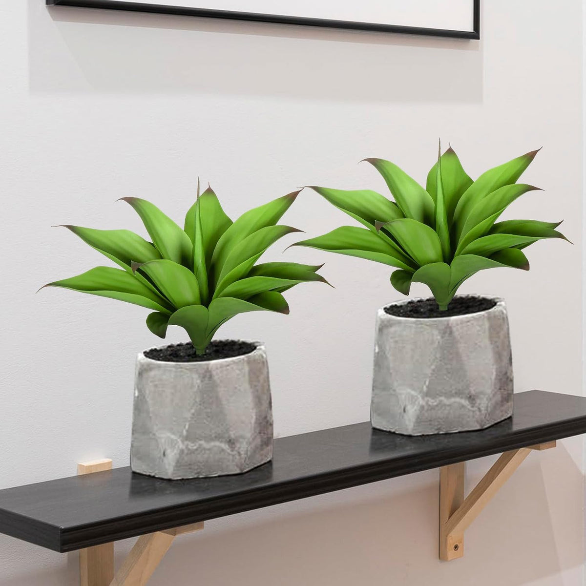 Artificial Agave Plants,Large UV Resistant Fake Agave Planters for Indoor and Outdoor Decorating Artificial Plants for Outdoors Fake Plants 2Pack, 28" Red